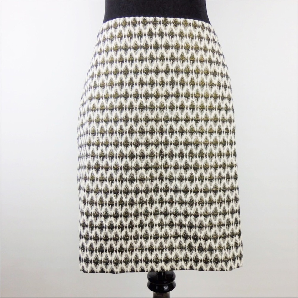 LOFT Shimmery Ikat A-line Skirt 4P $55
